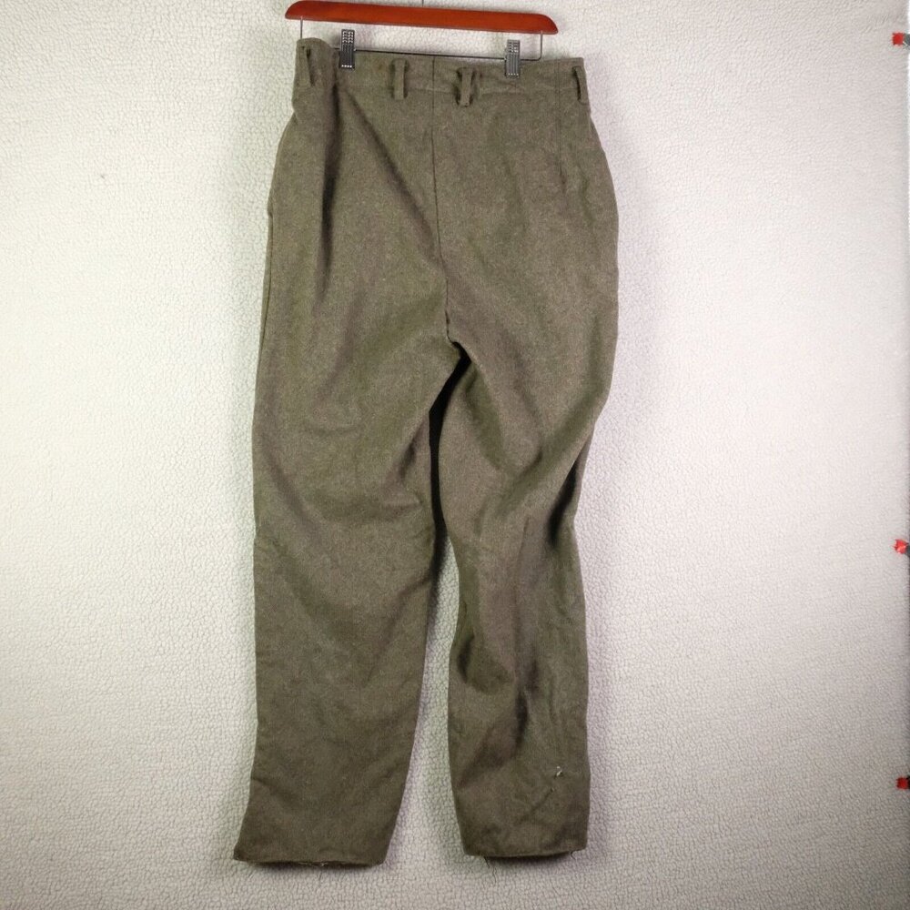 WW2 Pants Mens 30 X 29 Olive Green Wool Heavyweight Slash Pockets 1940 96 - Picture 4 of 12
